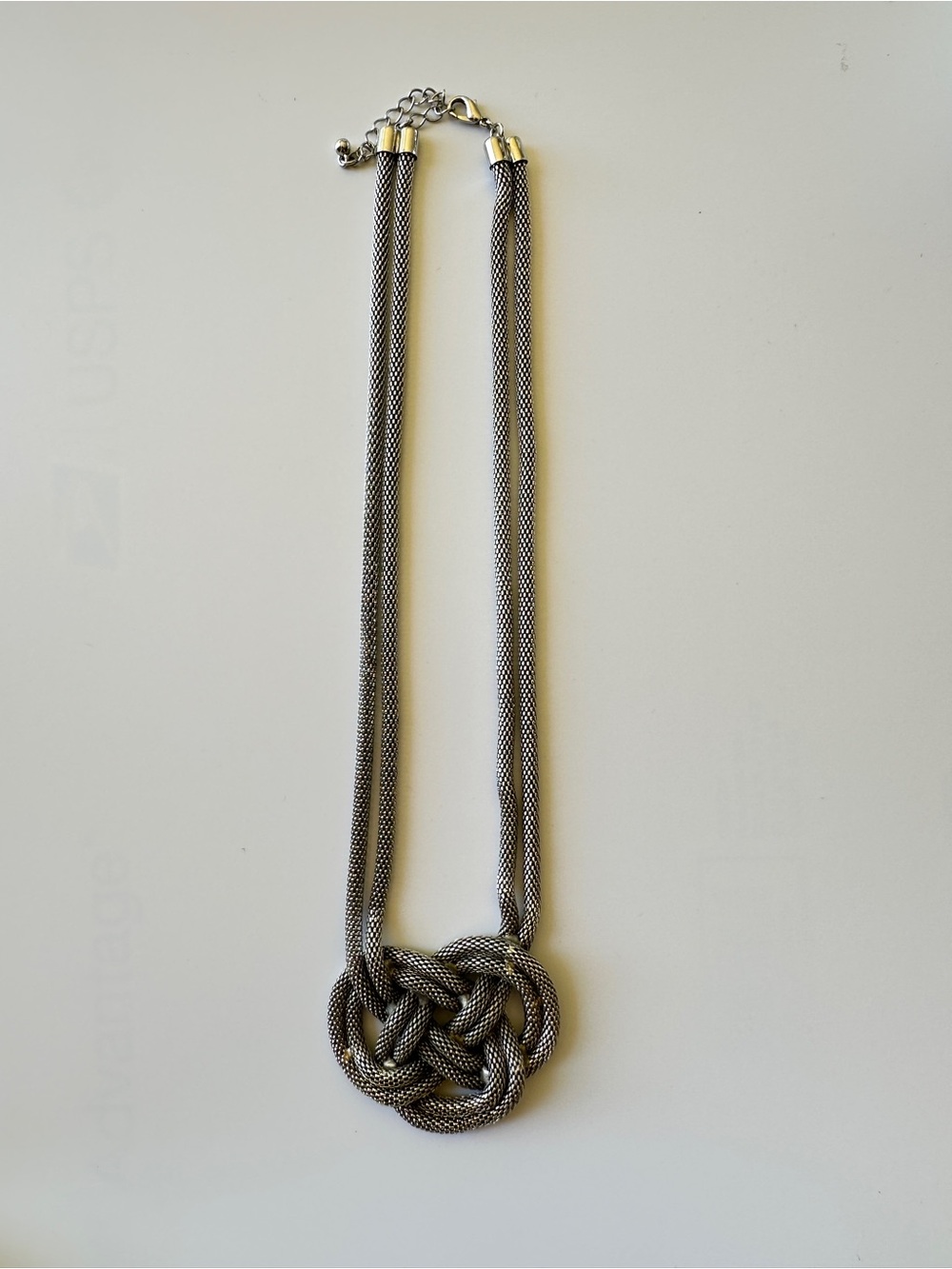 Silver Tone Knot Pendant Necklace - Women Accessories